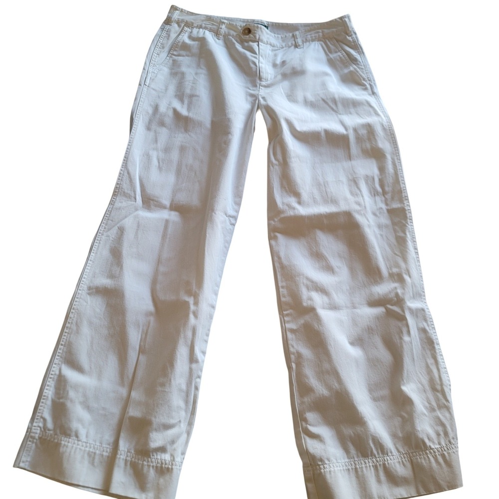VINTAGE Lauren Jeans Company Ralph Lauren Women's White Wide Leg Pants Size‎ 14